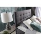 Ensemble boxspring complet tête de lit + sommiers + matelas + surmatelas INAYA de VENESETTI - tissu luxe gris foncé - 180x200 cm
