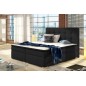 Ensemble boxspring complet tête de lit + sommiers + matelas + surmatelas INAYA de VENESETTI - tissu luxe noir - 160x200 cm