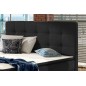 Ensemble boxspring complet tête de lit + sommiers + matelas + surmatelas INAYA de VENESETTI - tissu luxe noir - 160x200 cm