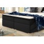Ensemble boxspring complet tête de lit + sommiers + matelas + surmatelas INAYA de VENESETTI - tissu luxe noir - 160x200 cm