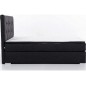Ensemble boxspring complet tête de lit + sommiers + matelas + surmatelas INAYA de VENESETTI - tissu luxe noir - 180x200 cm