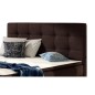Ensemble boxspring complet tête de lit + sommiers + matelas + surmatelas INAYA de VENESETTI - tissu luxe chocolat - 140x200 cm