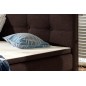 Ensemble boxspring complet tête de lit + sommiers + matelas + surmatelas INAYA de VENESETTI - tissu luxe chocolat - 140x200 cm
