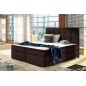Ensemble boxspring complet tête de lit + sommiers + matelas + surmatelas INAYA de VENESETTI - tissu luxe chocolat - 180x200 cm