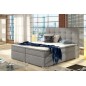 Ensemble boxspring complet tête de lit + sommiers + matelas + surmatelas INAYA de VENESETTI - tissu luxe gris - 140x200 cm