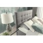 Ensemble boxspring complet tête de lit + sommiers + matelas + surmatelas INAYA de VENESETTI - tissu luxe gris - 140x200 cm