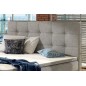 Ensemble boxspring complet tête de lit + sommiers + matelas + surmatelas INAYA de VENESETTI - tissu luxe gris - 180x200 cm