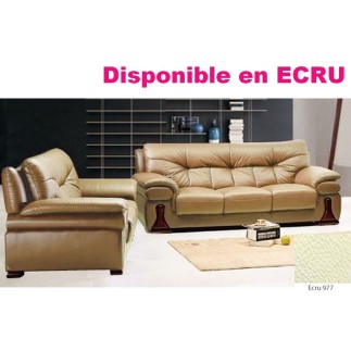 Ensemble OXFORD canapé 3 places + canapé 2 places en cuir luxe italien vachette, écru