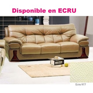 Ensemble OXFORD canapé 3 places + canapé 2 places en cuir luxe italien vachette, écru