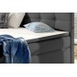 Ensemble boxspring complet tête de lit + sommiers + matelas + surmatelas INAYA de VENESETTI - simili cuir gris - 140x200 cm