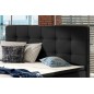 Ensemble boxspring complet tête de lit + sommiers + matelas + surmatelas INAYA de VENESETTI - simili cuir noir - 140x200 cm