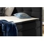 Ensemble boxspring complet tête de lit + sommiers + matelas + surmatelas INAYA de VENESETTI - simili cuir noir - 160x200 cm