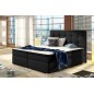 Ensemble boxspring complet tête de lit + sommiers + matelas + surmatelas INAYA de VENESETTI - simili cuir noir - 180x200 cm