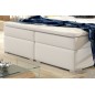 Ensemble boxspring complet tête de lit + sommiers + matelas + surmatelas INAYA de VENESETTI - simili cuir blanc cassé - 160x200