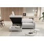 Canapé d'angle convertible en tissu bouclette blanc cassé luxe 3 places BARTOLI, angle gauche (vu de face) Canapé d'angle convertible en tissu bouclette blanc cassé luxe 3 places BARTOLI, angle gauche (vu de face)