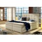 Ensemble boxspring complet tête de lit + sommiers + matelas + surmatelas INAYA de VENESETTI - simili cuir beige - 160x200 cm