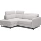 Canapé d'angle convertible en tissu bouclette blanc cassé luxe 3 places BARTOLI, angle gauche (vu de face) Canapé d'angle convertible en tissu bouclette blanc cassé luxe 3 places BARTOLI, angle gauche (vu de face)