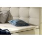 Ensemble boxspring complet tête de lit + sommiers + matelas + surmatelas INAYA de VENESETTI - simili cuir beige - 180x200 cm