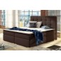Ensemble boxspring complet tête de lit + sommiers + matelas + surmatelas INAYA de VENESETTI - simili cuir chocolat - 140x200 cm