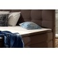 Ensemble boxspring complet tête de lit + sommiers + matelas + surmatelas INAYA de VENESETTI - simili cuir chocolat - 140x200 cm