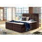 Ensemble boxspring complet tête de lit + sommiers + matelas + surmatelas INAYA de VENESETTI - simili cuir chocolat - 180x200 cm