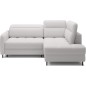 Canapé d'angle convertible en tissu bouclette blanc cassé luxe 3 places BARTOLI, angle droit (vu de face) Canapé d'angle convertible en tissu bouclette blanc cassé luxe 3 places BARTOLI, angle droit (vu de face)