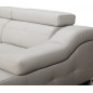 Canapé d'angle double relax en cuir de buffle italien de luxe 5 places BiRELAX, gris clair, angle droit.