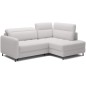 Canapé d'angle convertible en tissu bouclette blanc cassé luxe 3 places BARTOLI, angle droit (vu de face) Canapé d'angle convertible en tissu bouclette blanc cassé luxe 3 places BARTOLI, angle droit (vu de face)