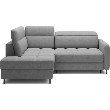 Canapé d'angle convertible en tissu bouclette gris luxe 3 places BARTOLI