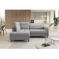 Canapé d'angle convertible en tissu bouclette gris luxe 3 places BARTOLI, angle gauche (vu de face) Canapé d'angle convertible en tissu bouclette gris luxe 3 places BARTOLI, angle gauche (vu de face)