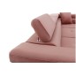 Canapé d'angle convertible en velours luxe 5 places, ANNECY VELOURS, couleur rose pale, angle droit (vu de face)