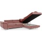Canapé d'angle convertible en velours luxe 5 places, ANNECY VELOURS, couleur rose pale, angle droit (vu de face)