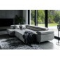 -Canapé d'angle convertible en velours luxe 5 places, avec coffre, gris clair, angle gauche (vu de face), ANNECY VELOURS