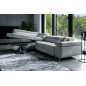 -Canapé d'angle convertible en velours luxe 5 places, avec coffre, gris clair, angle gauche (vu de face), ANNECY VELOURS
