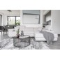 Canapé d'angle convertible en velours luxe 5 places, ANNECY VELOURS Luxe, couleur blanc, angle droit (vu de face)