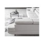 Canapé d'angle convertible en velours luxe 5 places, ANNECY VELOURS Luxe, couleur blanc, angle droit (vu de face)