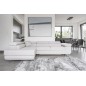 Canapé d'angle convertible en velours luxe 5 places, avec coffre, blanc, angle gauche (vu de face), ANNECY VELOURS Luxe