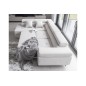 Canapé d'angle convertible en velours luxe 5 places, avec coffre, blanc, angle gauche (vu de face), ANNECY VELOURS Luxe