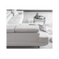 Canapé d'angle convertible en velours luxe 5 places, avec coffre, blanc, angle gauche (vu de face), ANNECY VELOURS Luxe