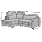 Canapé d'angle convertible en tissu bouclette gris luxe 3 places BARTOLI, angle gauche (vu de face) Canapé d'angle convertible en tissu bouclette gris luxe 3 places BARTOLI, angle gauche (vu de face)