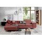 -Canapé d'angle convertible en velours luxe 5 places, avec coffre, rose pale, angle gauche (vu de face), ANNECY VELOURS