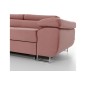 -Canapé d'angle convertible en velours luxe 5 places, avec coffre, rose pale, angle gauche (vu de face), ANNECY VELOURS