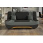 Canapé 3 places convertible et espace de rangement - bicolore anthracite / gris clair - en tissu de qualité, EWIN