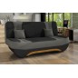 Canapé 3 places convertible et espace de rangement - bicolore anthracite / gris clair - en tissu de qualité, EWIN