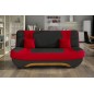 Canapé 3 places convertible et espace de rangement - bicolore anthracite / rouge - en tissu de qualité, EWIN