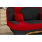 Canapé 3 places convertible et espace de rangement - bicolore anthracite / rouge - en tissu de qualité, EWIN