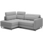 Canapé d'angle convertible en tissu bouclette gris luxe 3 places BARTOLI, angle gauche (vu de face) Canapé d'angle convertible en tissu bouclette gris luxe 3 places BARTOLI, angle gauche (vu de face)