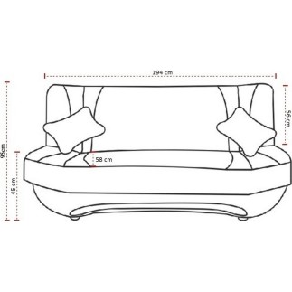Canapé 3 places convertible et espace de rangement - bicolore anthracite / rouge - en tissu de qualité, EWIN