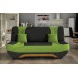 Canapé 3 places convertible et espace de rangement - bicolore anthracite / vert - en tissu de qualité, EWIN