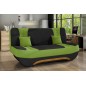Canapé 3 places convertible et espace de rangement - bicolore anthracite / vert - en tissu de qualité, EWIN